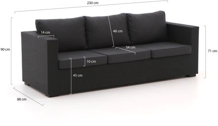 Forza Giotto lounge tuinbank 3-zits 230cm - Laagste prijsgarantie! Zwart