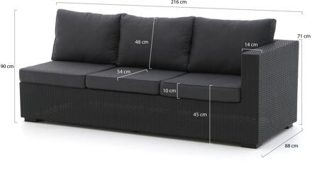 Forza Giotto loungemodule linkerarm 216cm - Laagste prijsgarantie! Zwart