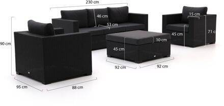 Forza Giotto stoel-bank loungeset 4-delig - Laagste prijsgarantie! Zwart