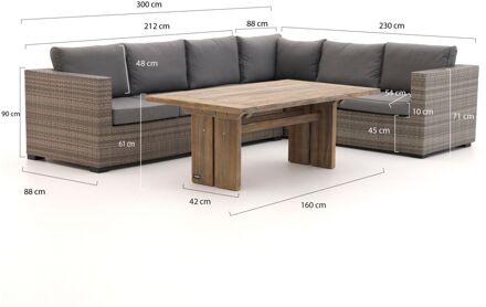 Forza Giotto/Valero hoek loungeset 3-delig links - Laagste prijsgarantie! Grijs