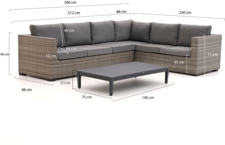 Forza Giotto/Valero hoek loungeset 3-delig rechts - Laagste prijsgarantie! Grijs