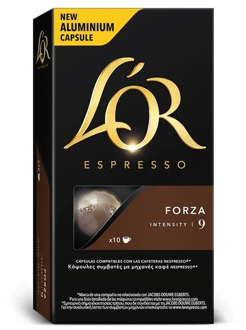 FORZA L 'or, 10 compatible NESPRESSO aluminium caps