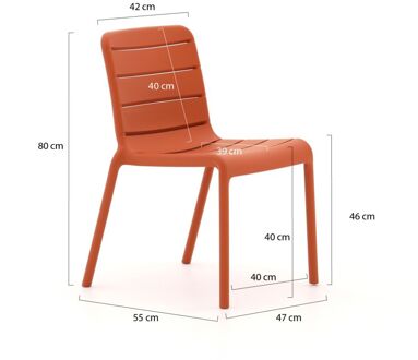 Forza Narni dining tuinstoel stapelbaar - Laagste prijsgarantie! Oranje