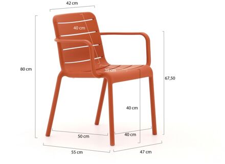 Forza Narni dining tuinstoel stapelbaar - Laagste prijsgarantie! Oranje