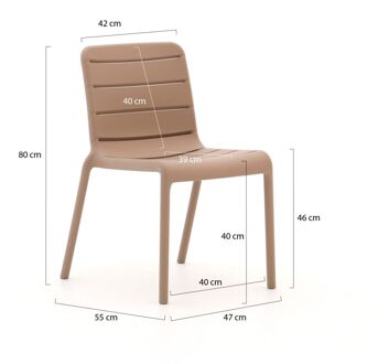 Forza Narni dining tuinstoel stapelbaar - Laagste prijsgarantie! Taupe