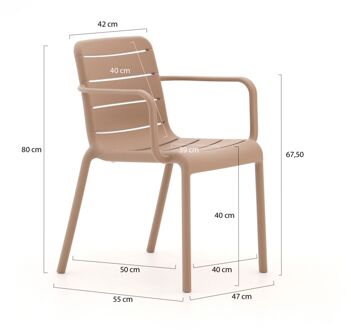 Forza Narni dining tuinstoel stapelbaar - Laagste prijsgarantie! Taupe