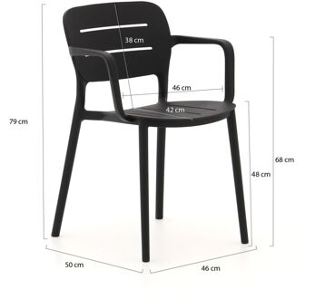 Forza Pazzia dining tuinstoel stapelbaar - Laagste prijsgarantie! Zwart