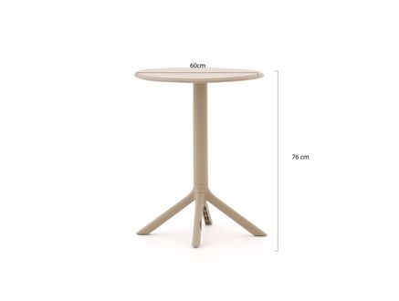 Forza Rieti dining tuintafel ø60cm (h:76cm) - Laagste prijsgarantie! Taupe