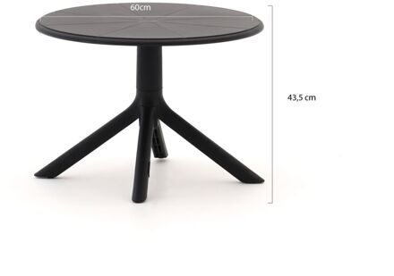 Forza Rieti lounge tuintafel ø60cm (h:43,5cm) - Laagste prijsgarantie! Zwart