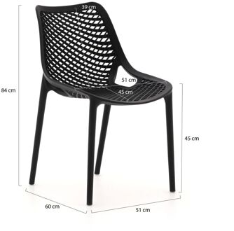 Forza Ripi/Aziano ø 60cm balkonset 3-delig - Laagste prijsgarantie! Zwart