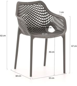 Forza Ripi dining tuinstoel stapelbaar - Laagste prijsgarantie! Grijs