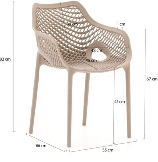 Forza Ripi dining tuinstoel stapelbaar - Laagste prijsgarantie! Taupe