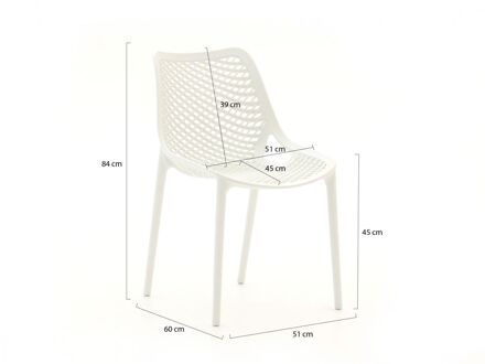 Forza Ripi/Menzano 220cm dining tuinset 7-delig stapelbaar - Laagste prijsgarantie! Wit