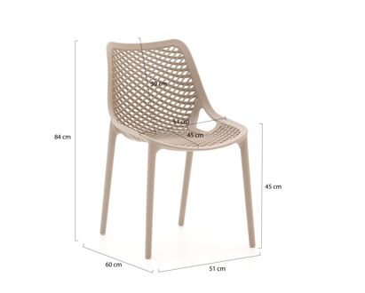 Forza Ripi/Sestino 90cm dining tuinset 3-delig stapelbaar - Laagste prijsgarantie! Wit