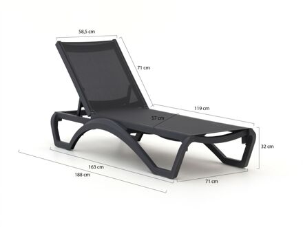 Forza Russi ligbed stapelbaar/verstelbaar - Laagste prijsgarantie! Grijs