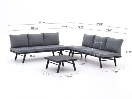 Forza Vadena hoek loungeset 4-delig verstelbaar - Laagste prijsgarantie! Grijs