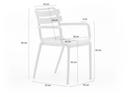 Forza Vico dining tuinstoel stapelbaar - Laagste prijsgarantie! Wit
