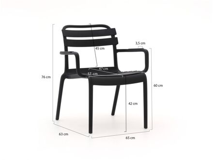 Forza Vico lounge tuinstoel stapelbaar - Laagste prijsgarantie! Zwart