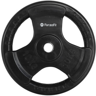 ForzaFit halterschijf rubber - Boring 30 mm - 10 kg Zwart