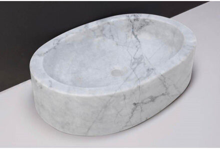 Forzalaqua Firenze waskom 50x30x12cm ovaal carrara gepolijst marmer