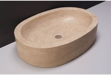 Forzalaqua Fontein Forzalaqua Firenze Travertin Gezoet 50x35x12 cm Creme