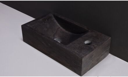 Forzalaqua Fontein Forzalaqua Kalmar Hardsteen Gezoet Zonder Kraangat Rechts 40x22x10 cm Grijs