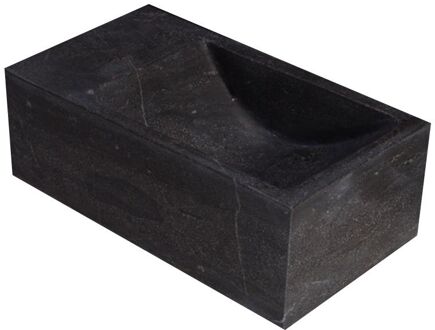 Forzalaqua Fontein Forzalaqua Kalmar Xs Hardsteen Gezoet 29X16X10 cm Zonder Kraangat Links Antraciet