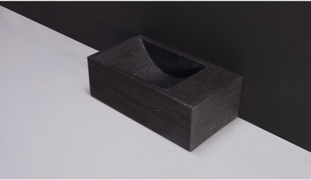 Forzalaqua Fontein Forzalaqua Kalmar Xs Hardsteen Gezoet 29X16X10 cm Zonder Kraangat Rechts Antraciet