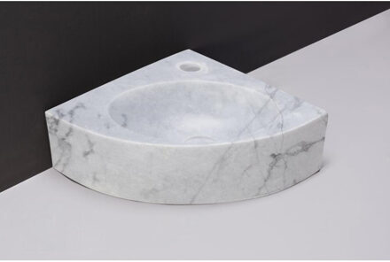 Forzalaqua Fontein Forzalaqua Turino Carrara Gepolijst Met Kraangat 30x30x10 cm
