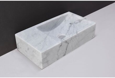 Forzalaqua Fontein Forzalaqua Venetia Carrara Gepolijst Kraangat Links 40x22x10 cm Forzalaqua
