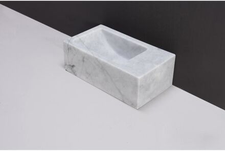 Forzalaqua Fontein Forzalaqua Venetia Xs Carrara Gepolijst 29X16X10 cm Zonder Kraangat Rechts