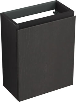 Forzalaqua Fonteinkast Forzalaqua Siena 39.5x21.5x50 Cm 1 Deur Rechts Eiken Black Oiled Zwart