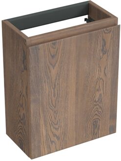 Forzalaqua Fonteinkast Forzalaqua Siena 39.5x21.5x50 Cm 1 Deur Rechts Eiken Havanna Bruin