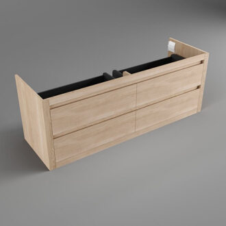 Forzalaqua Gela 2.0 Onderkast 140x51x50cm met 4 Lades Greeploos Charcoal Massief Eiken