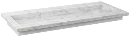 Forzalaqua Nova wastafel 100.5x51.5x9.5cm Rechthoek 0 kraangaten Natuursteen Carrara gepolijst 8010829 Carrara Gepolijst (Grijs)