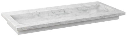 Forzalaqua Nova wastafel 100.5x51.5x9.5cm Rechthoek 1 kraangat Natuursteen Carrara gepolijst 8010830 Carrara Gepolijst (Grijs)