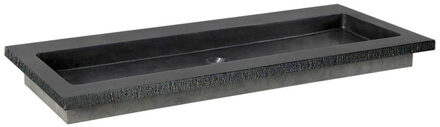 Forzalaqua Nova wastafel 120.5x51.5x9.5cm Rechthoek 1 kraangat Natuursteen Graniet gezoet & gefrijnd 8010966 Graniet Gezoet & Gefrijnd (Antraciet)