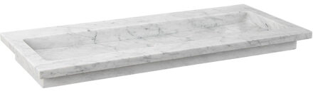 Forzalaqua Nova wastafel 80x50cm met 2 kraangaten carrara gepolijst