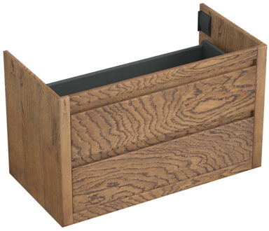 Forzalaqua Onderkast Forzalaqua Gela 100x51x60 Cm 2 Softclose Lades Eiken Castle Brown Bruin