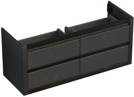 Forzalaqua Onderkast Forzalaqua Gela 140x51x60 Cm 4 Softclose Lades Eiken Black Oiled Zwart