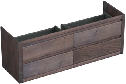 Forzalaqua Onderkast Forzalaqua Gela 160x51x60 Cm 4 Softclose Lades Eiken Charcoal Bruin