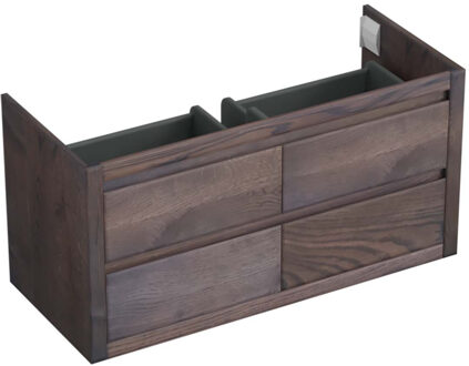Forzalaqua Onderkast Forzalaqua Gela 2.0 120x51x60 Cm 4 Softclose Lades Eiken Charcoal Bruin