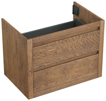 Forzalaqua Onderkast Forzalaqua Gela 80x51x60 Cm 2 Softclose Lades Eiken Castle Brown Bruin