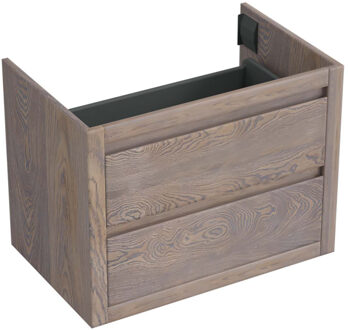 Forzalaqua Onderkast Forzalaqua Gela 80x51x60 Cm 2 Softclose Lades Eiken Silver Grey Bruin