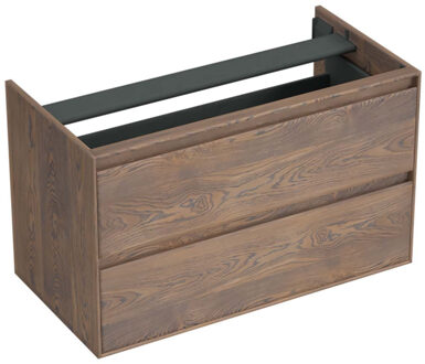 Forzalaqua Onderkast Forzalaqua Reno 100x51x60 Cm 2 Lades Softclose Eiken Havanna Bruin