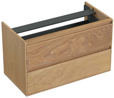Forzalaqua Onderkast Forzalaqua Reno 100x51x60 Cm 2 Lades Softclose Eiken Smoke
