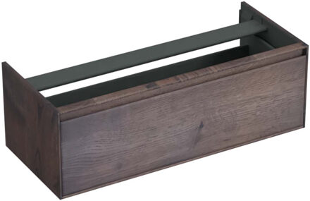 Forzalaqua Onderkast Forzalaqua Reno 120x51x40 Cm 1 La Softclose Eiken Charcoal Bruin