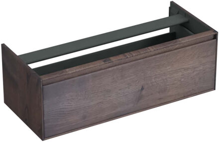 Forzalaqua Onderkast Forzalaqua Reno 120x51x40 Cm 1 La Softclose Eiken Charcoal Bruin
