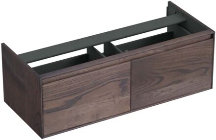 Forzalaqua Onderkast Forzalaqua Reno 120x51x40 Cm 2 Lades Softclose Eiken Charcoal Bruin