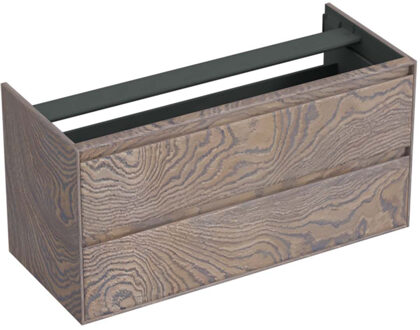 Forzalaqua Onderkast Forzalaqua Reno 120x51x60 Cm 2 Lades Softclose Eiken Silver Grey Bruin